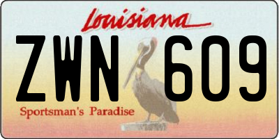 LA license plate ZWN609