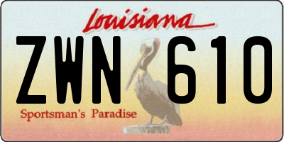 LA license plate ZWN610