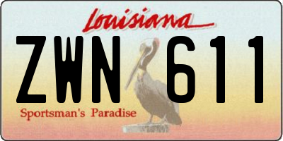 LA license plate ZWN611