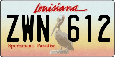 LA license plate ZWN612