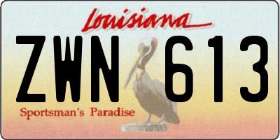 LA license plate ZWN613