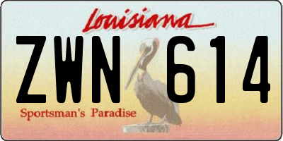 LA license plate ZWN614