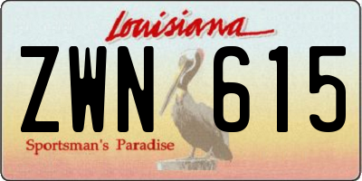 LA license plate ZWN615