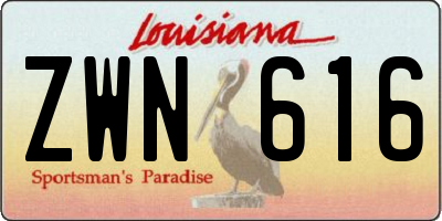 LA license plate ZWN616