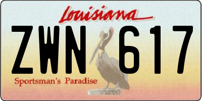 LA license plate ZWN617