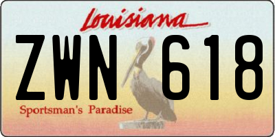 LA license plate ZWN618