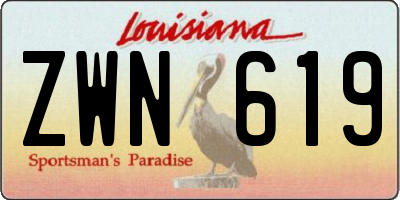 LA license plate ZWN619