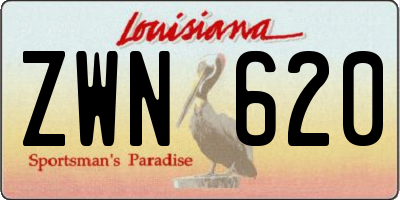 LA license plate ZWN620