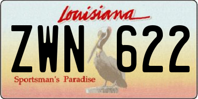 LA license plate ZWN622