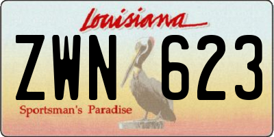 LA license plate ZWN623