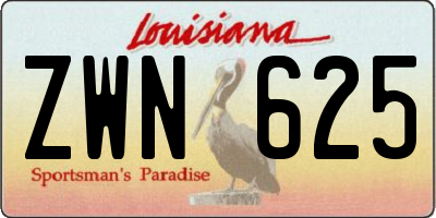 LA license plate ZWN625