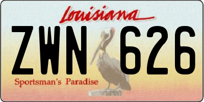 LA license plate ZWN626