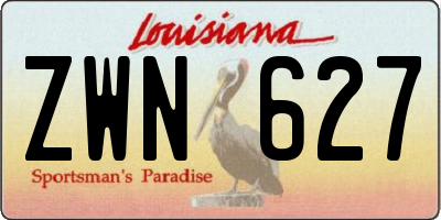 LA license plate ZWN627