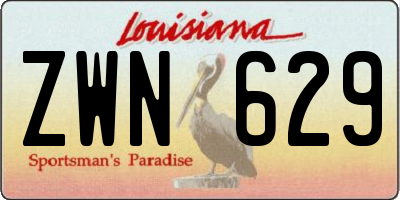 LA license plate ZWN629