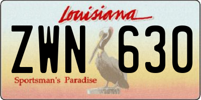 LA license plate ZWN630