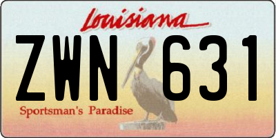 LA license plate ZWN631