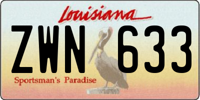 LA license plate ZWN633