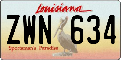 LA license plate ZWN634