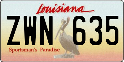 LA license plate ZWN635