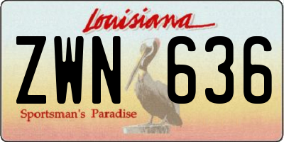 LA license plate ZWN636
