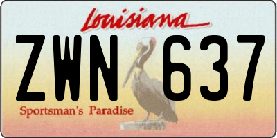 LA license plate ZWN637