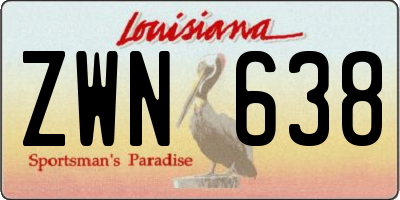 LA license plate ZWN638