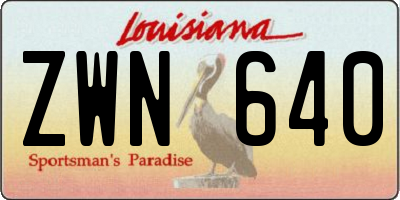 LA license plate ZWN640