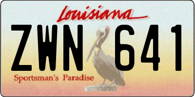 LA license plate ZWN641