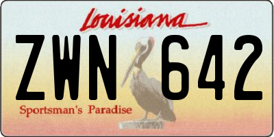 LA license plate ZWN642