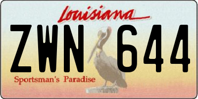 LA license plate ZWN644