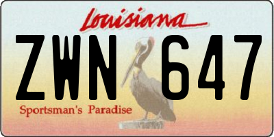 LA license plate ZWN647