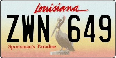 LA license plate ZWN649