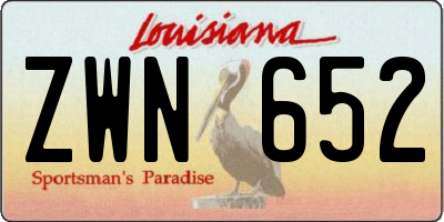 LA license plate ZWN652