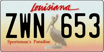 LA license plate ZWN653