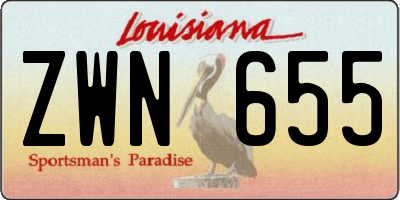 LA license plate ZWN655