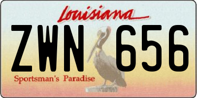 LA license plate ZWN656