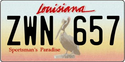 LA license plate ZWN657