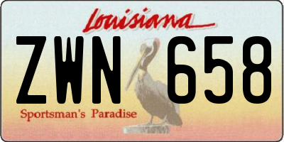 LA license plate ZWN658