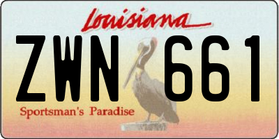 LA license plate ZWN661