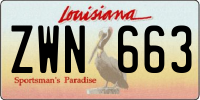 LA license plate ZWN663