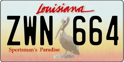 LA license plate ZWN664