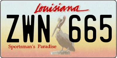 LA license plate ZWN665