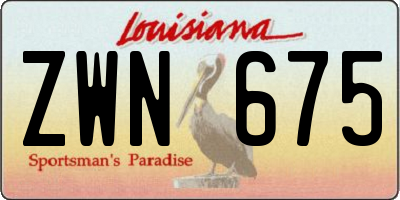 LA license plate ZWN675