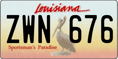 LA license plate ZWN676