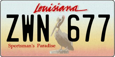 LA license plate ZWN677