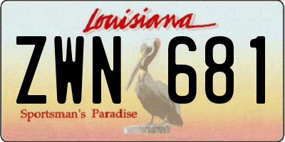 LA license plate ZWN681