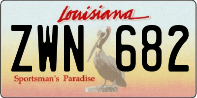 LA license plate ZWN682