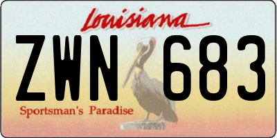 LA license plate ZWN683