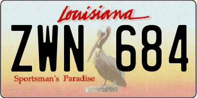 LA license plate ZWN684