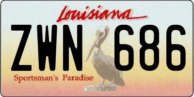 LA license plate ZWN686